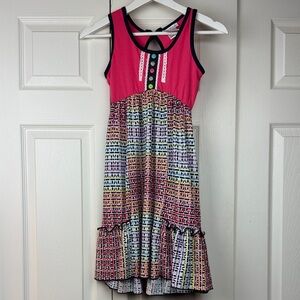 Jona Michelle Pink and Multicolor Sleeveless Dress